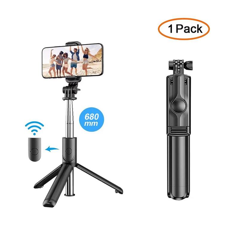 Portable Smartphone Tripod Stand, Lightweight Travel Tripod for Selfie, Video Recording, Phone Tripod & Selfie Stick with Wireless Remote