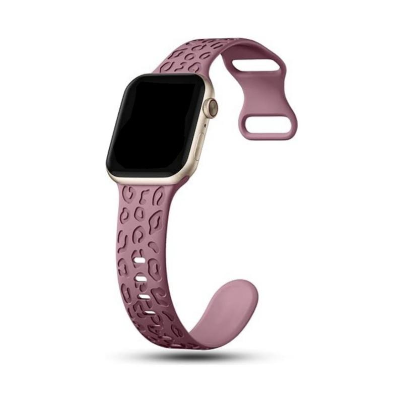 Fashion Leopard Engraved Pattern Watch Band, Soft Silicone Watch Band for Women & Men, Smart Watch Bands, Wearable Accessories Compatible with Apple Watch Bands Series 9 8 7 6 5 4 3 2 1 SE, Watches Band