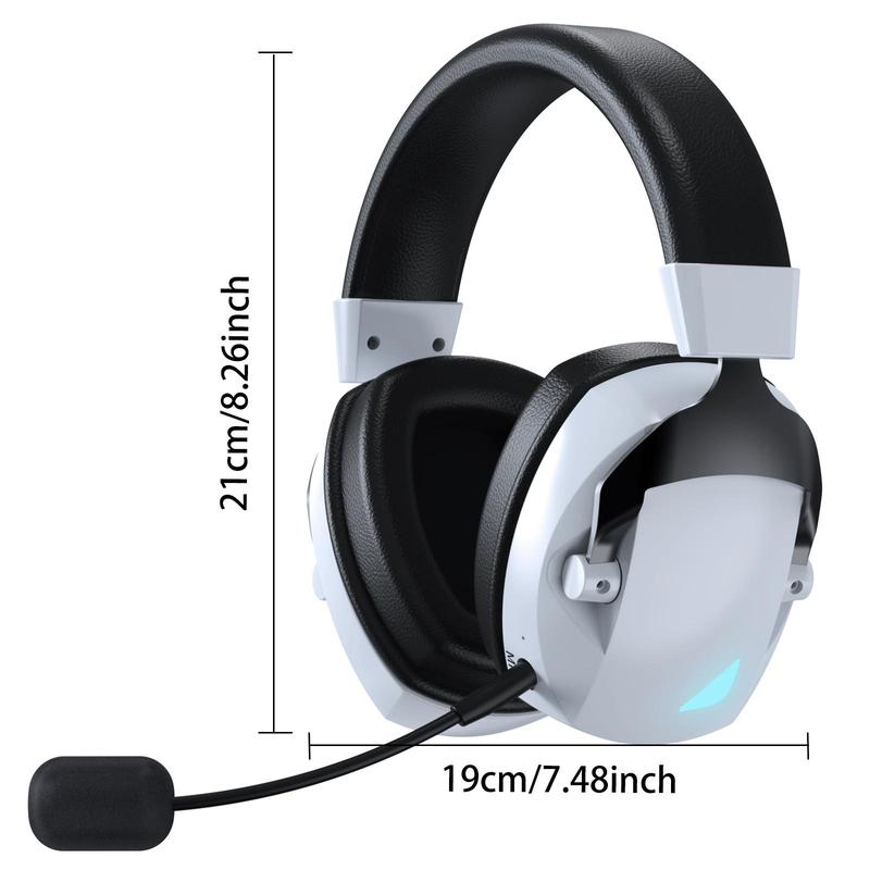 Wireless Gaming Headset with Detachable Noise Cancelling Microphone, 3 Modes 2.4G Wireless & USB & 3.5mm Wired Jack Headphones Headset for Gaming