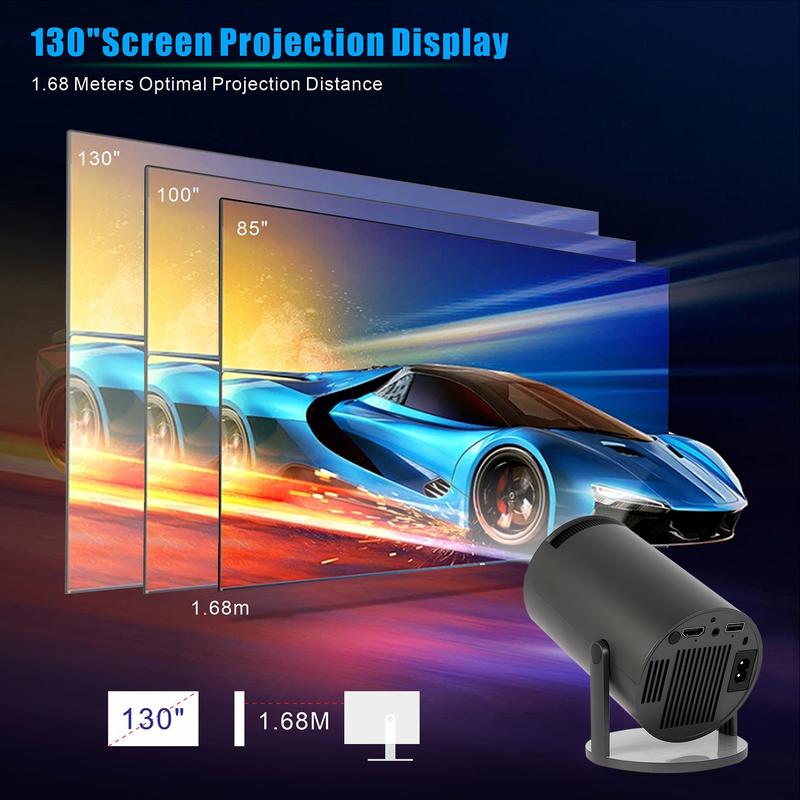 Mini Projector,HY300 Pro ,4K Projector with Wifi 6 and Bluetooth 5, Projector with Android 11, Automatic Keystone Correction,180 Degree,130 Inch Display movie projector video projector mini projector Audio Portable Wireless Smart Projector