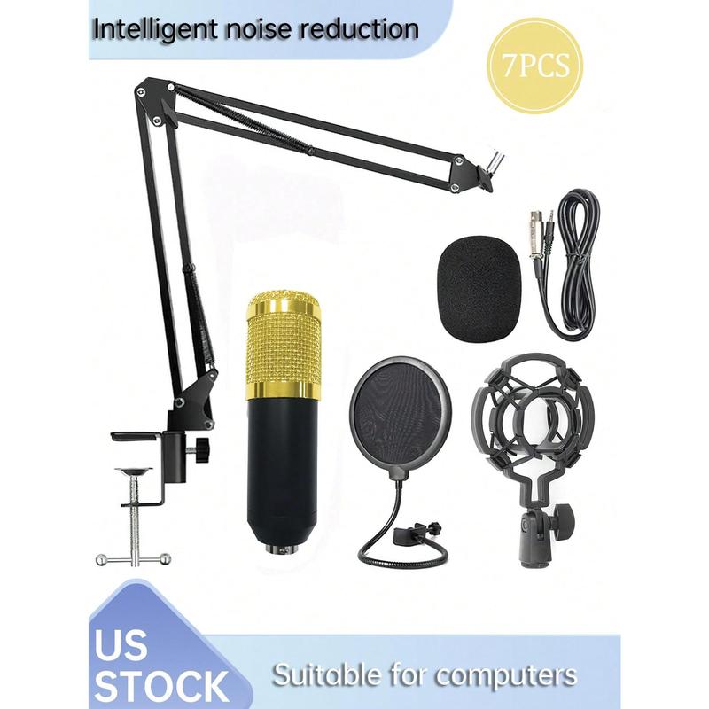 The BM800 Capacitive Microphone Kit Is Suitable For Computer Recording, Gaming Voice Communication, High-Quality Sampling, Home Use With A Wired Aluminum Alloy Cantilever Stand