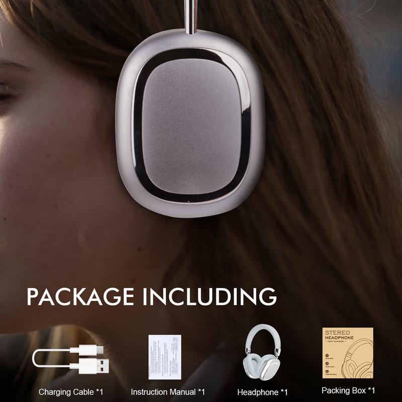 Bluetooth Headphones Over Ear, 65H Playtime Music Modes Wireless Headphones with Microphone, HiFi Stereo Foldable Lightweight Headset, Deep Bass for Home Office Cellphone PC Ect.