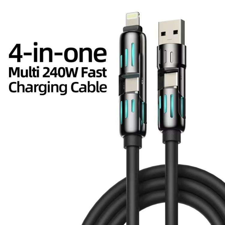 multi-charging cable 4-in-1 USB FastCharging Cable-240W Power for MostPhones & Laptops, One Cable for AlYour Charging Needs