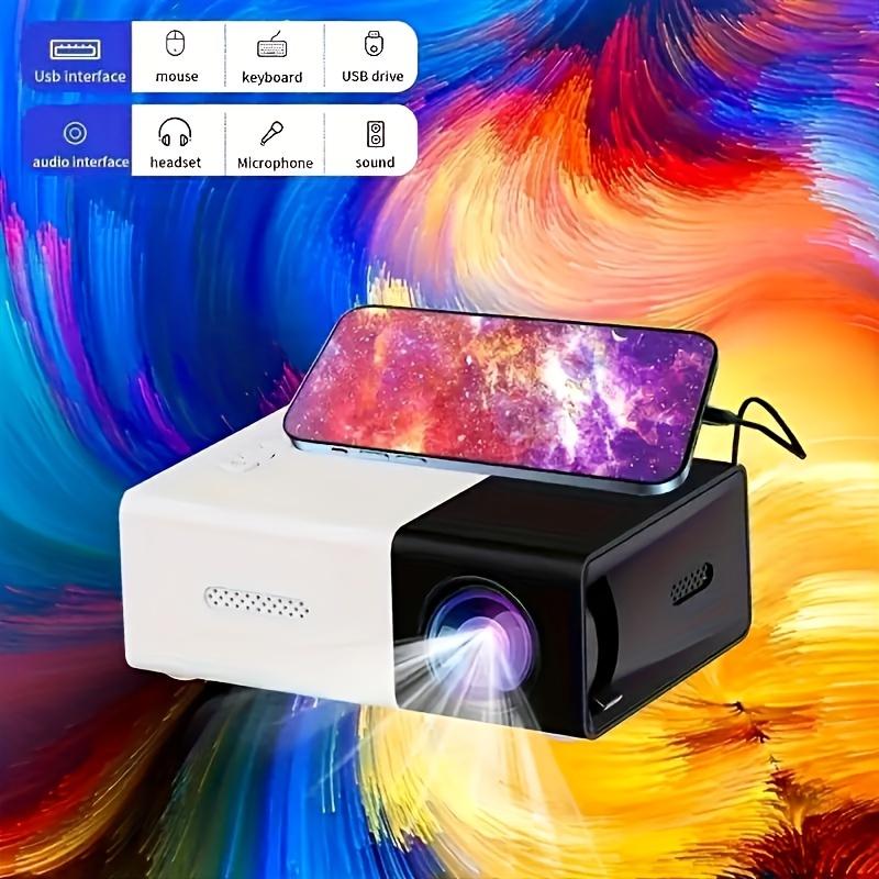 Brightness 3000 + Lumen HD Mini Projector-Portable 3D Support, Professional HD Mini Projector, Suitable for Home Theater and Outdoor Camping, Compatible with HDTV,USB SD and Bracket, Christmas, Halloween, Thanksgiving Gift