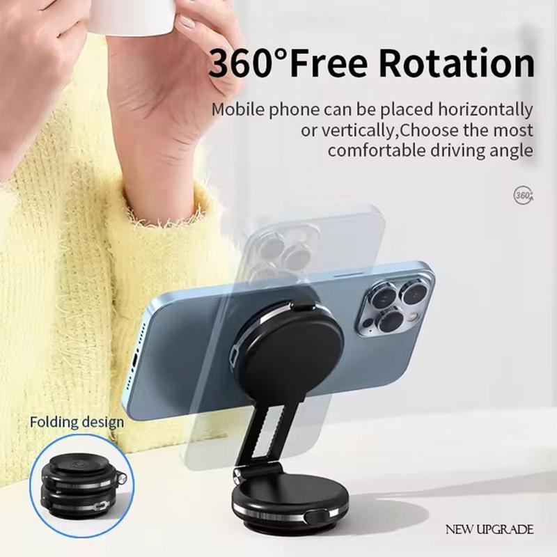 Double Side Automatic Smartphone Mount for Car Mirror Gym, Hands-Free Vacuum Cellphone Holder, Phone Accessories for Video Recording