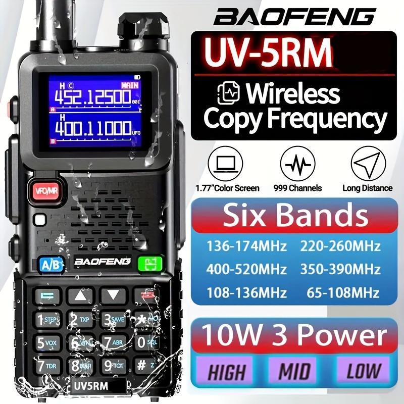 BAOFENG Radio 5RM Walkie Talkies, 10W Ham Radio Long Range Handheld, Rechargeable Walkie Talkies, UV5R, Two Way Radio, NOAA Weather Receiver, Walkie Talkie Radio