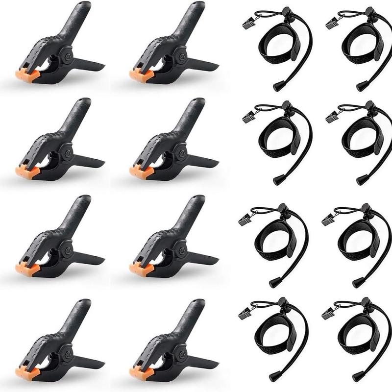 Spring Clamp & Photo Background Clip, 8 Counts Spring Clip and 8 Counts Background Clip Holder, Suitable for Photography Studio, Photo Clip