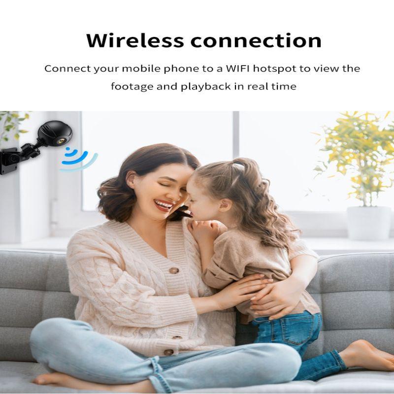 Mini Wireless WiFi Monitoring Camera, 2.4GHz Camera, Small Home Camera with Night Vision, Motion-Detection Security Camera