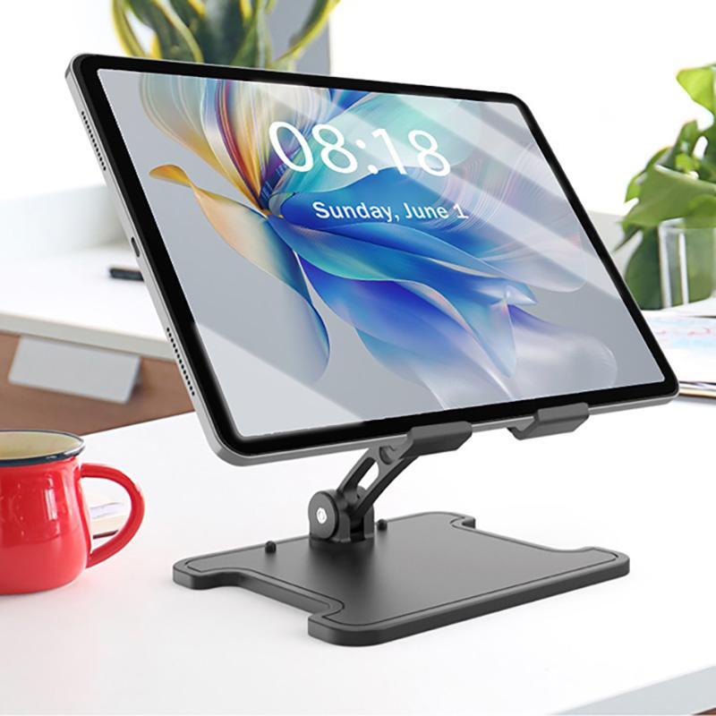 Desktop Tablet Stand, Adjustable in Height and Angle, Foldable Tablet Holder, Rugged and Stable, Tablet & Computer Accessories for Home & Office