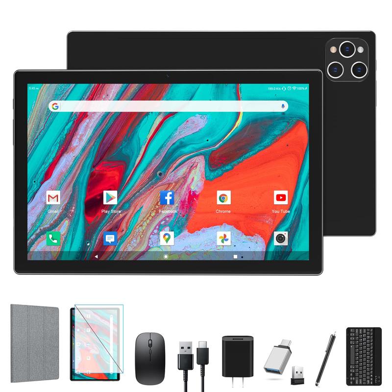 Tablet 2024 Latest Android 13 Tablet 128GB + 16GB (8+8 Expand) Large Storage, 2 in 1 Tablet with Keyboard, Octa-Core Processor, Tablet 10 Inch Screen, 5G WIFI Tablet Bluetooth Mouse Case 13MP Camera