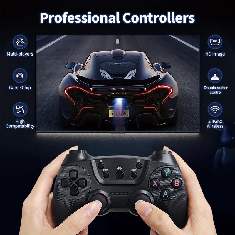 X2 Pro Wireless Retro Game Console, 40,000+ Games, Nostalgia Stick Game,40+ Classic Emulators，4K HDMI, 128G, Plug and Play with Dual 2.4G Wireless Controllers