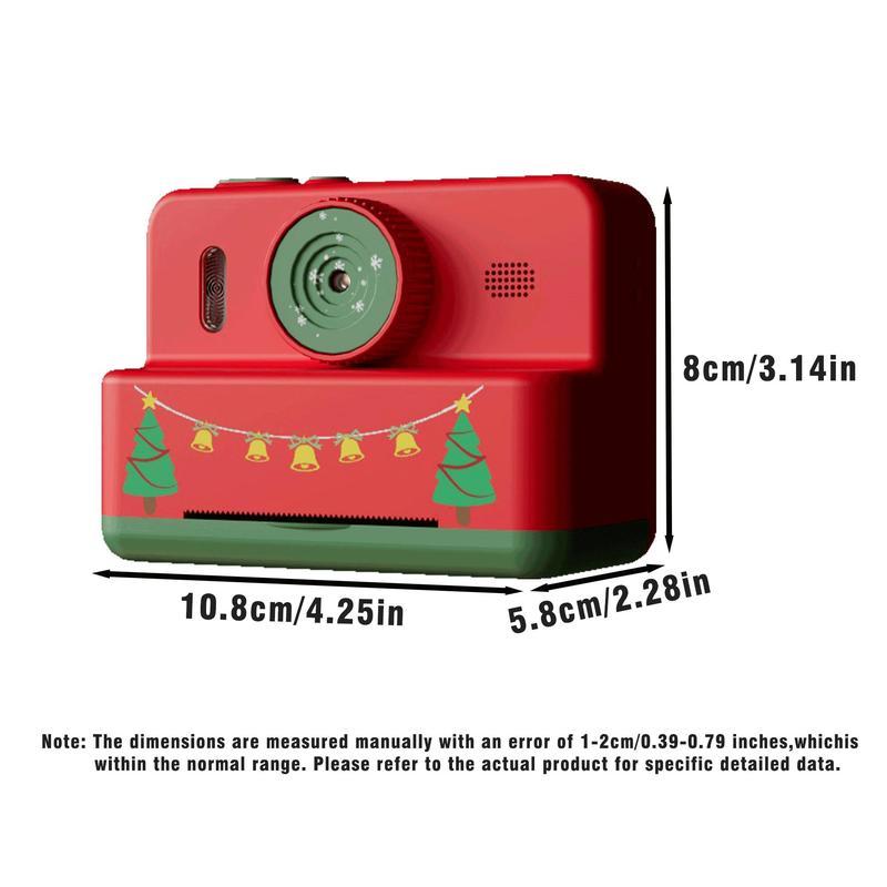 Instant Print Camera with 3 Rolls Paper, 1 Set Rechargeable 1200W Digital Camera, Hot Sensitive Print Camera, Suitable for Boys and Girls, Gift for Christmas