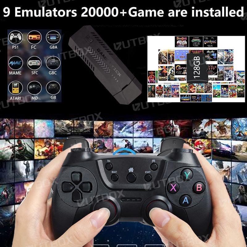 X2 Pro Wireless Retro Game Console, 40,000+ Games, Nostalgia Stick Game,40+ Classic Emulators，4K HDMI, 128G, Plug and Play with Dual 2.4G Wireless Controllers