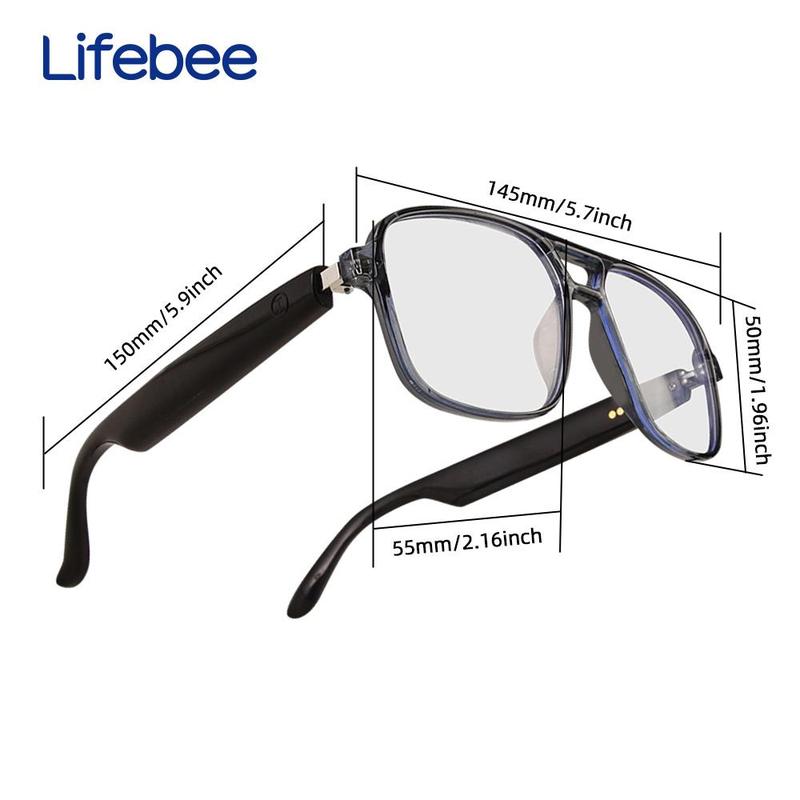 LIFEBEE Smart Audio Changing Glasses, Multifunctional Smart Glasses, Remote Control Photo Taking Glasses, Audio Calling Glasses, Voice Assistant Glasses, Electronic Gadgets