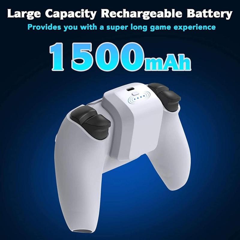 Rechargeable Battery Pack for PS5 Controller, 1500mAh Game Controller Charger, Console Charging Accessories for PS5 Controller Back Clip