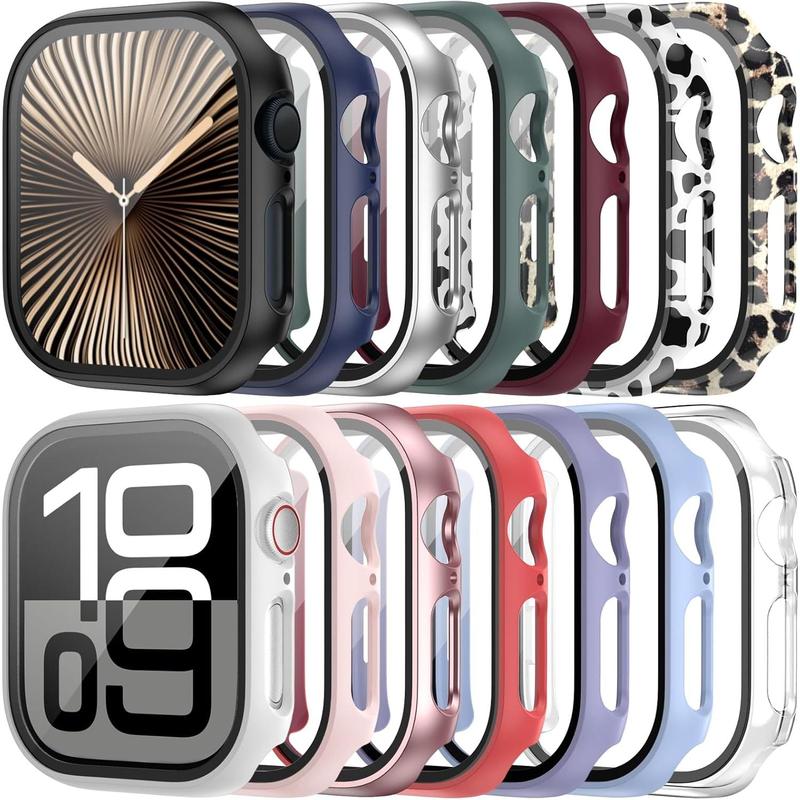 Haojavo 14 Pack for Apple Watch Series 10 Screen Protector Case 46mm(2024), PC Hard Cover with Tempered Glass Film Ultra-Thin Slim Fit Scratch Resistant Protective Bumper for iWatch S10 Accessories