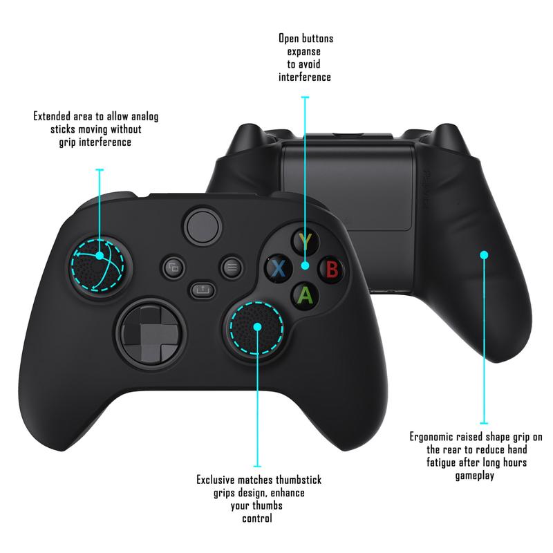 PlayVital Pure Series Anti-slip Silicone Cover Skin with Thumb Grip Caps for Xbox Series X S Controller & Xbox Core Wireless Controller