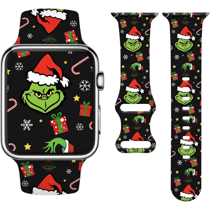 Watbro Christmas Watch Band Compatible with Apple Watch 38mm 40mm 41mm 42mm 44mm 45mm 49mm Women Men,Soft Silicone Cute Sport Strap Design for Apple Watch Ultra iWatch Series 8 7 6 5 4 3 2 1 SE Band Accessories Wearable