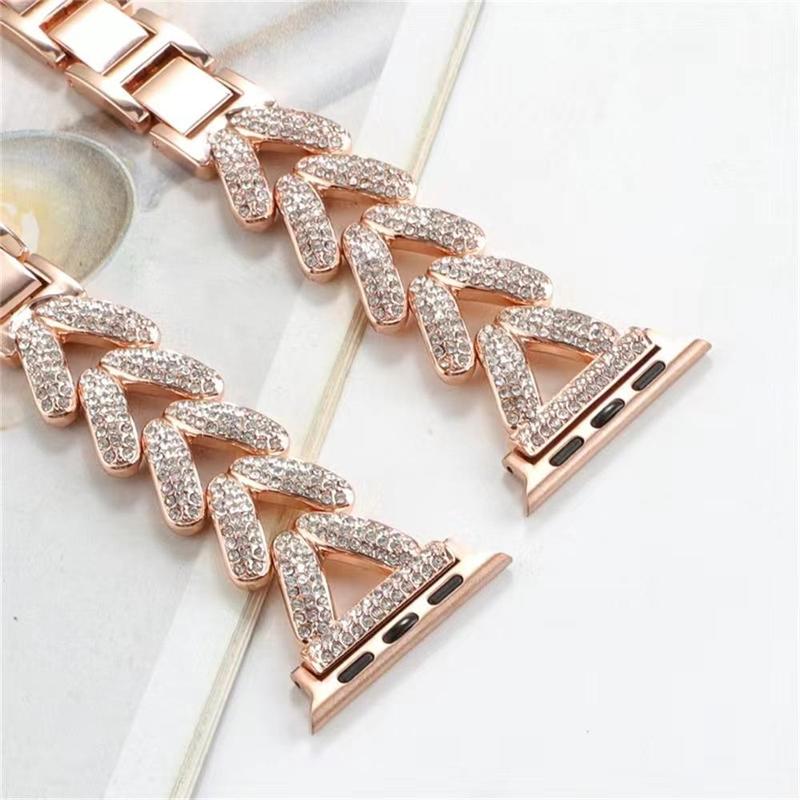 Rhinestone Decor Watch Band, 1 Count Fashionable Watch Band for Women, Replacement Smart Watch Band for Apple Watch Band 41mm 38mm 40mm 44mm 45mm 49mm 42mm