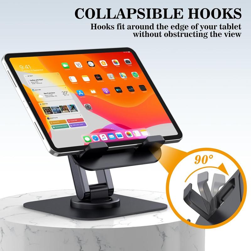 For Tablet Stand 360 Rotating, Adjustable Tablet Stand for Desk, Portable Monitor Tablet Stand Holder Office Accessories Compatible with 4.7