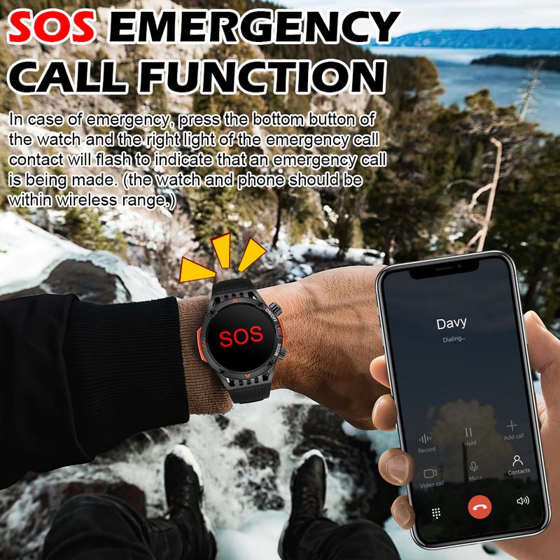 SmartWatch For Outdoor (answering making Calls), For Android  for lPhone Tactical Smartwatch From 2024, Sturdy And Durable Outdoor Fitness Tracker