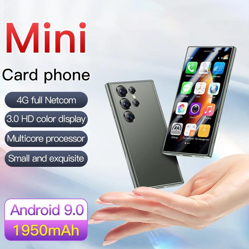 QEKMini S24 3.0 Inch Android 8.1+16GB RAM 16GB ROM Dual SIM Standby 1000mAh 4G Network Compact Phone Full Network Smart Small Phone, Android Quad Core Mini Smartphone