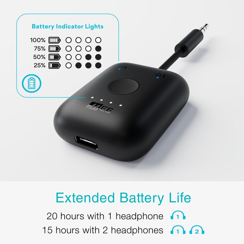 MEE audio Connect Air Flying Bluetooth Audio Transmitter Adapter is nice. Compatible with 2 AirPods and other headphones fits multiple device jacks uninterrupted audio Accessories Wireless