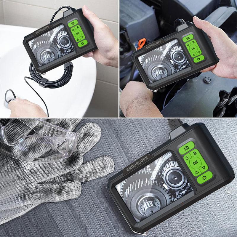 Industrial Endoscope, 5.5mm 1080P HD Digital Borescope Inspection Camera with 6 LED Lights, Car Inspection Tool with Semi-rigid Cable & 32GB Card