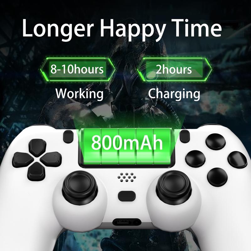 YUYIU Wireless new Controller Compatible With Ps4 Slim Pro Windows PC,With 3.5mm Audio Jack, Touch Pad, Six Axis Motion Control, Charging Cable