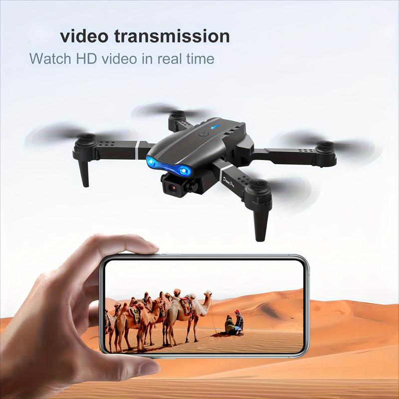 Brand new E99  Professional Remote Control Drone, featuring dual cameras, dual-folding design, and fixed-height remote control functionality. rcheli