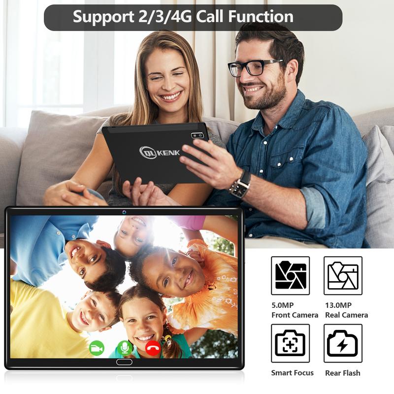 2024 Newest Android 13 Tablet, 2 in 1 Tablet 10.1 Inch, 4G Cellular Tablet with Keyboard, 64GB ROM + 4GB RAM, Octa-Core Processor, 2 Sim Slots, 13MP Camera, GPS WiFi Bluetooth Mouse Stylus(Black)