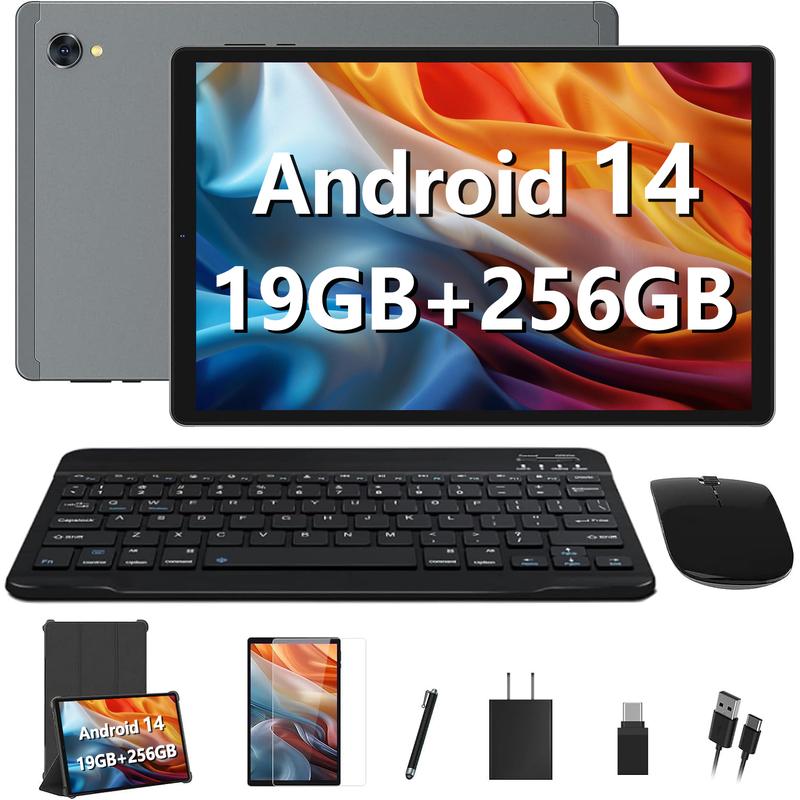 BlackFriday POWMUS Android 14 Octa-Core Tablet, 19GB RAM 256GB Storage 2TB Expandable, 2000*1200 IPS, 8000mah, GMS Certifie, All-In-One For Streaming, Reading Study, 10.36 Inch 2k In-Cell Gaming Computer Tablet Touchscreen Tabletpc With Keyboard Mouse