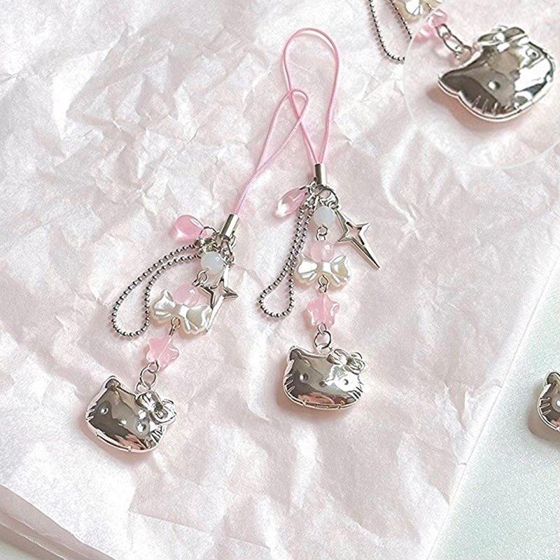 Sanrio Cute Cat Design Phone Chain, Cute Phone Lanyard, Phone Strap for Women & Girls, Fashion Phone Accessories for iPhone & Daily Use