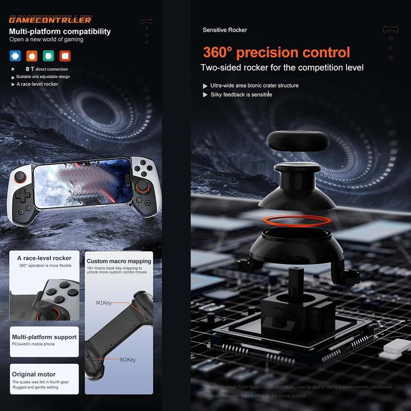 Dual Joystick Cooling Game Controller, 360° Precision Control Mobile Phone Game Controller, Ergonomic Game Controller, Gaming Accessories, Controller Joystick Grip,  Console Accessories