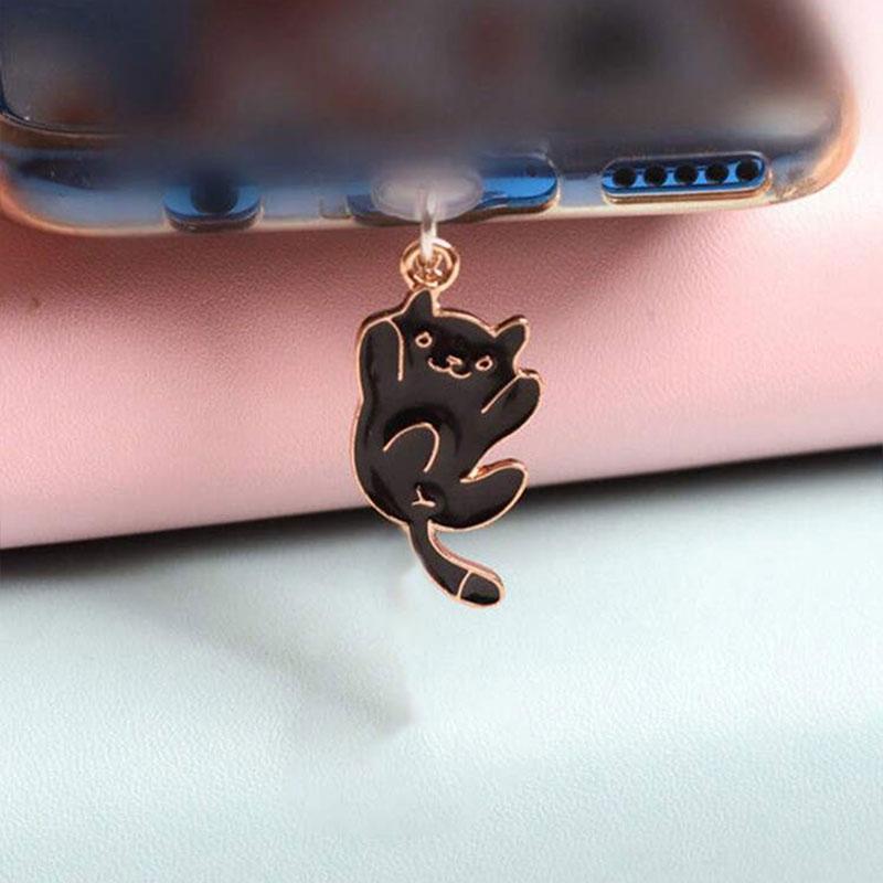 Mobile Phone Dust Plug, Dustproof Headphone Protective Plug with Cute Cat Pendant, 1 Count Cellphone Exterior Accessories for iPhone, Type-C, Android, Earphone Plug