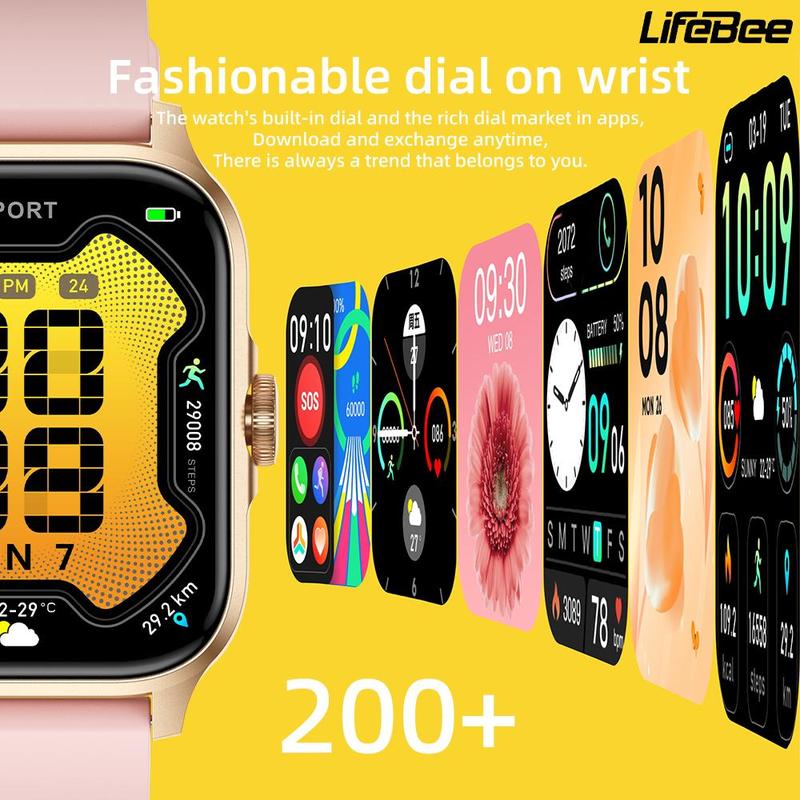 LIFEBEE Mulifunctional Smart Watch, Fashion Digital Watch with 100+ Sports Modes and Sleep Tracking, Fitness Watch, Sports Watch for Women & Men, Stocking Fillers Gift