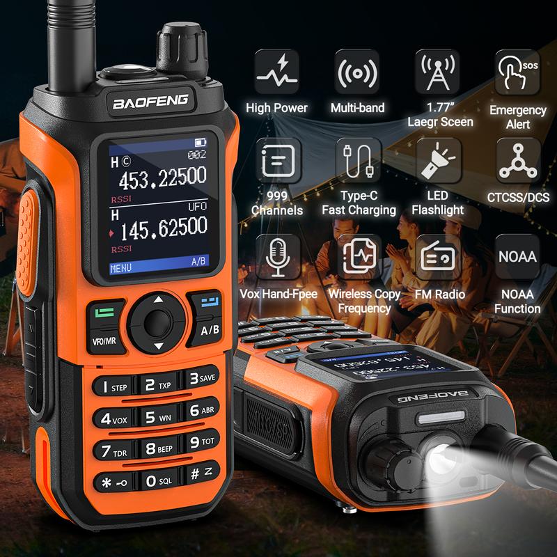 Baofeng Walkie Talkie Portable Am Fm Two Way Radio Commutator Station Amateur Ham Wireless Set Long Range Receiver