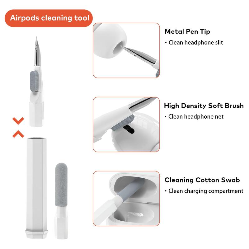 Laptop Phone Screen Cleaner Kit, Computer Keyboard Brush Cleaning Spray for Smartphone iPhone AirPods MacBook iPad, 20-in-1 Electronic Device Clean Tool for Camera PC Monitor Earbud TV Tablet Car Screens(White)