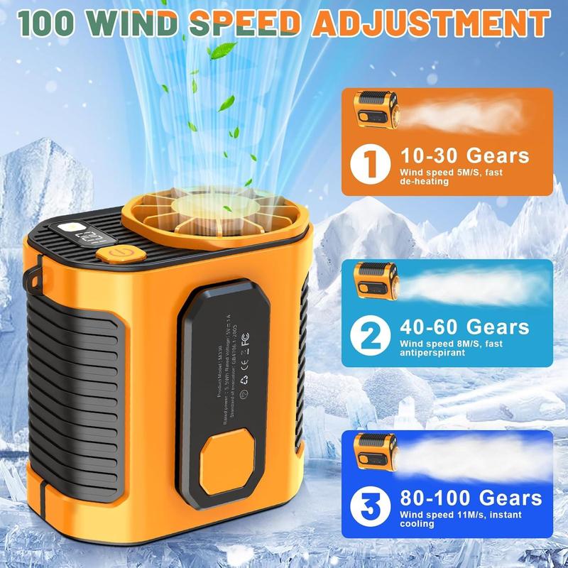 BUBPUP 3 in 1 Outdoor Fan (1 Count), USB Rechargeable Waist Cooling Fan with Flashlight & Power Bank, Portable Fan for Outdoor Work, Hiking, Travel, Camping Gadgets 2024