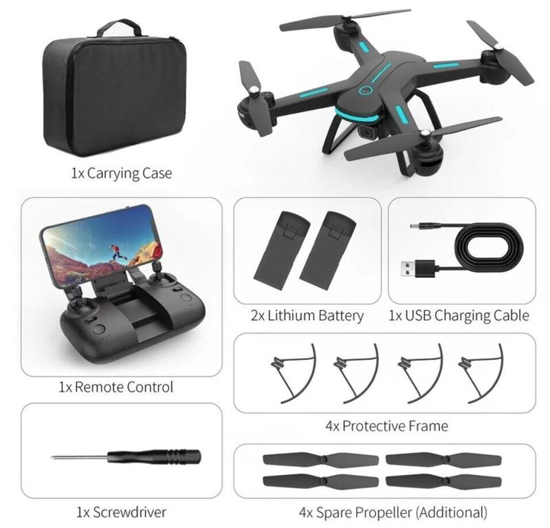 JY03 Drone with 1080P HD Camera FPV RC Quadcopter with LED Lights 2 Batteries Accessories Adjustable Mobile Navigation Recording Automatic Gps new drone