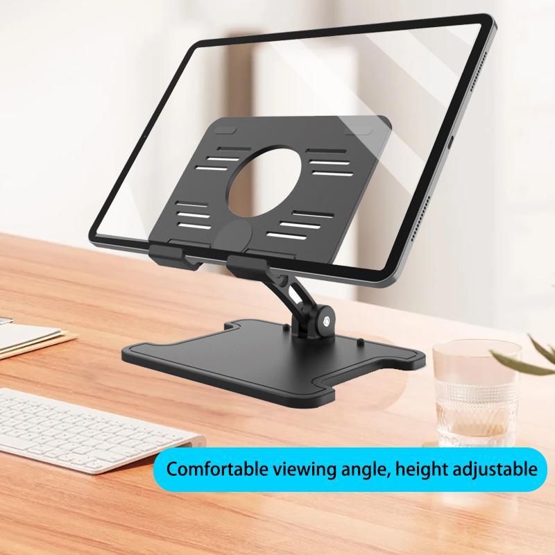 Desktop Tablet Stand, Adjustable in Height and Angle, Foldable Tablet Holder, Rugged and Stable, Tablet & Computer Accessories for Home & Office