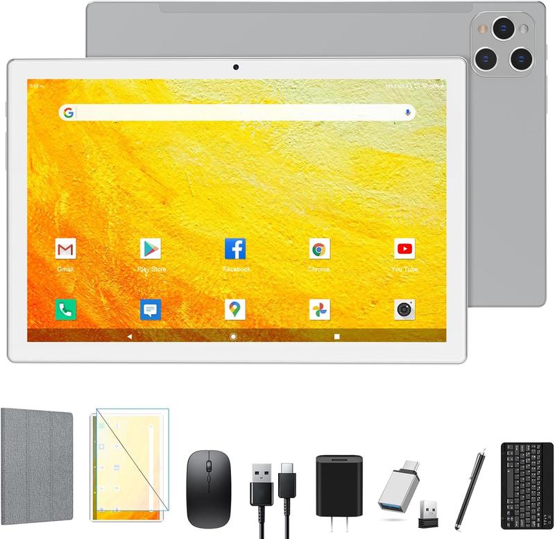 Tablet 2024 Latest Android 13 Tablet 128GB + 16GB (8+8 Expand) Large Storage, 2 in 1 Tablet with Keyboard, Octa-Core Processor, Tablet 10 Inch Screen, 5G WIFI Tablet Bluetooth Mouse Case 13MP Camera