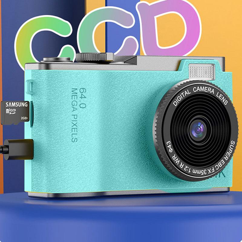 High-definition Retro-style CCD Vintage Digital Camera- Rechargeable Wireless Cheap Compact Camera- Dual Left and Right- Portable- Advanced Auto Focus