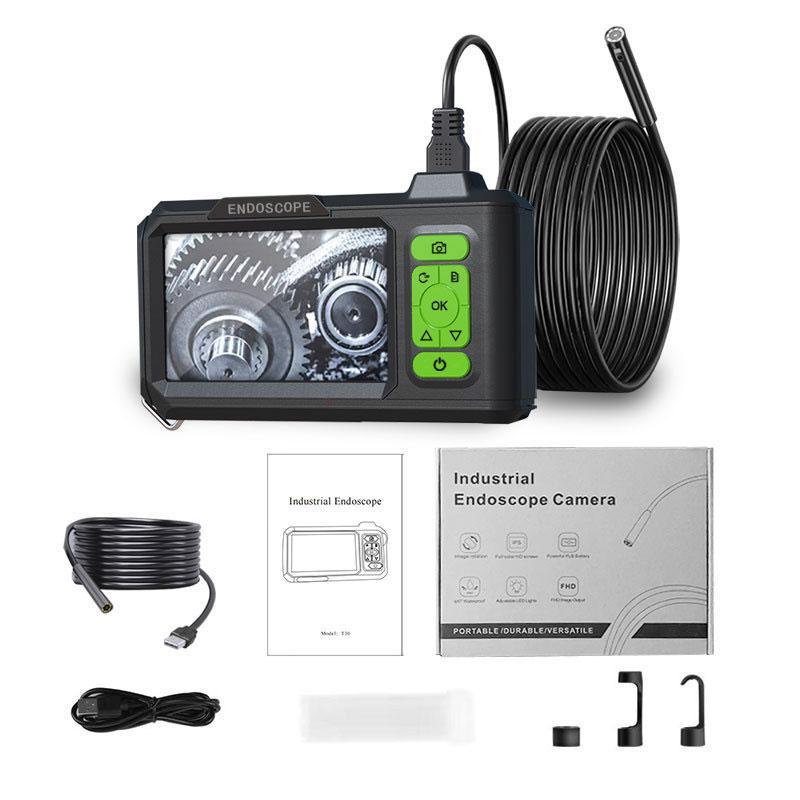 Industrial Endoscope, 5.5mm 1080P HD Digital Borescope Inspection Camera with 6 LED Lights, Car Inspection Tool with Semi-rigid Cable & 32GB Card