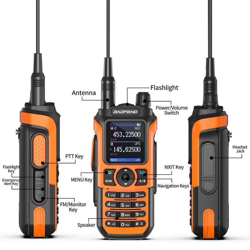 Baofeng Walkie Talkie Portable Am Fm Two Way Radio Commutator Station Amateur Ham Wireless Set Long Range Receiver