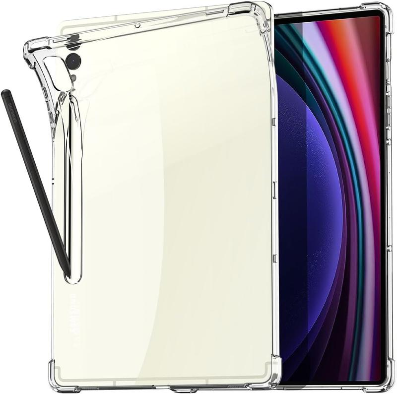 Clear Case for  Galaxy Tab S9 Plus 2023 [SM-X810 SM-X816B SM-X818U]-Shock Absorbing Flexible TPU Protective Transparent Slim Cover for Galaxy Tab S9 Plus 12.4 inch Tablet,Clear