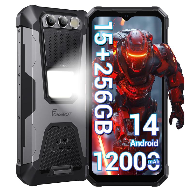 Rugged Smartphone F106 Pro, Rugged Phone Android 14, 12000mAh Unlocked Phone 30W Fast Charging, 15GB + 256GB Rugged Cell Phone, IP68 IP69K Waterproof Phone, 6.58