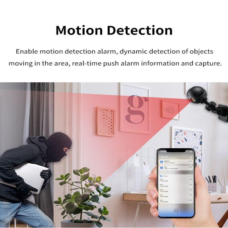 Mini Wireless WiFi Monitoring Camera, 2.4GHz Camera, Small Home Camera with Night Vision, Motion-Detection Security Camera