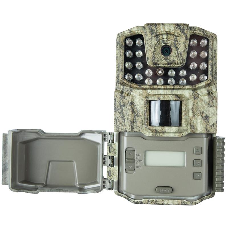 Bushnell 18 MP Spot On Tree Bark Camo Low Glow Trail Camera for Hunting & Trail Monitoring, 66061WM Batteries Lock