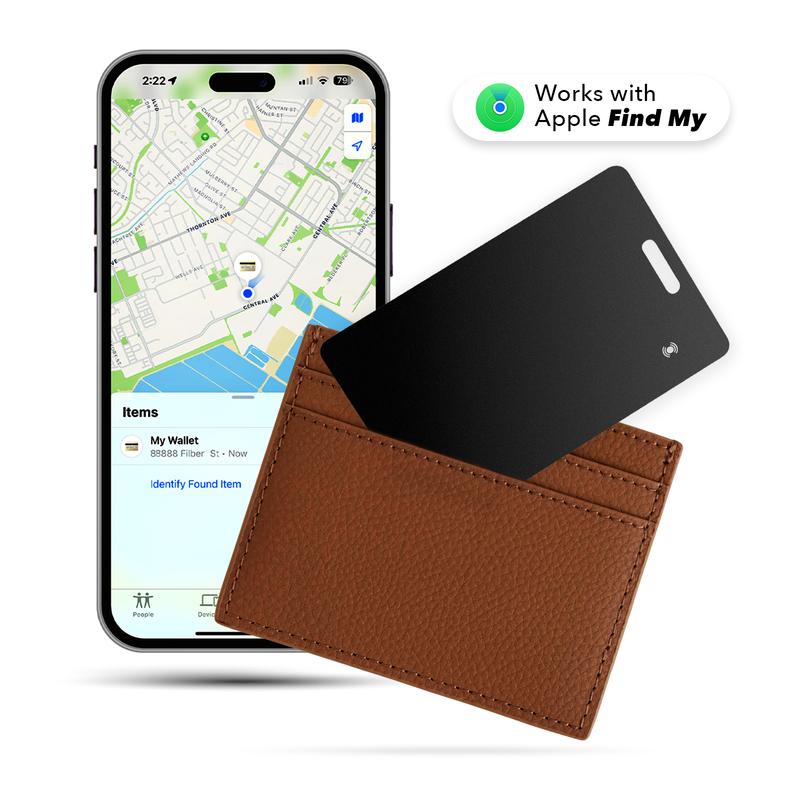 Rechargeable Smart Tracker Card(iOS Only) - Works with Apple Find My APP,Wireless Charging,Waterproof Smart Wallet Tracker Card,Wallet Tracking Card